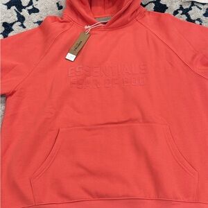 Essentials Vibrant Coral Hoodie